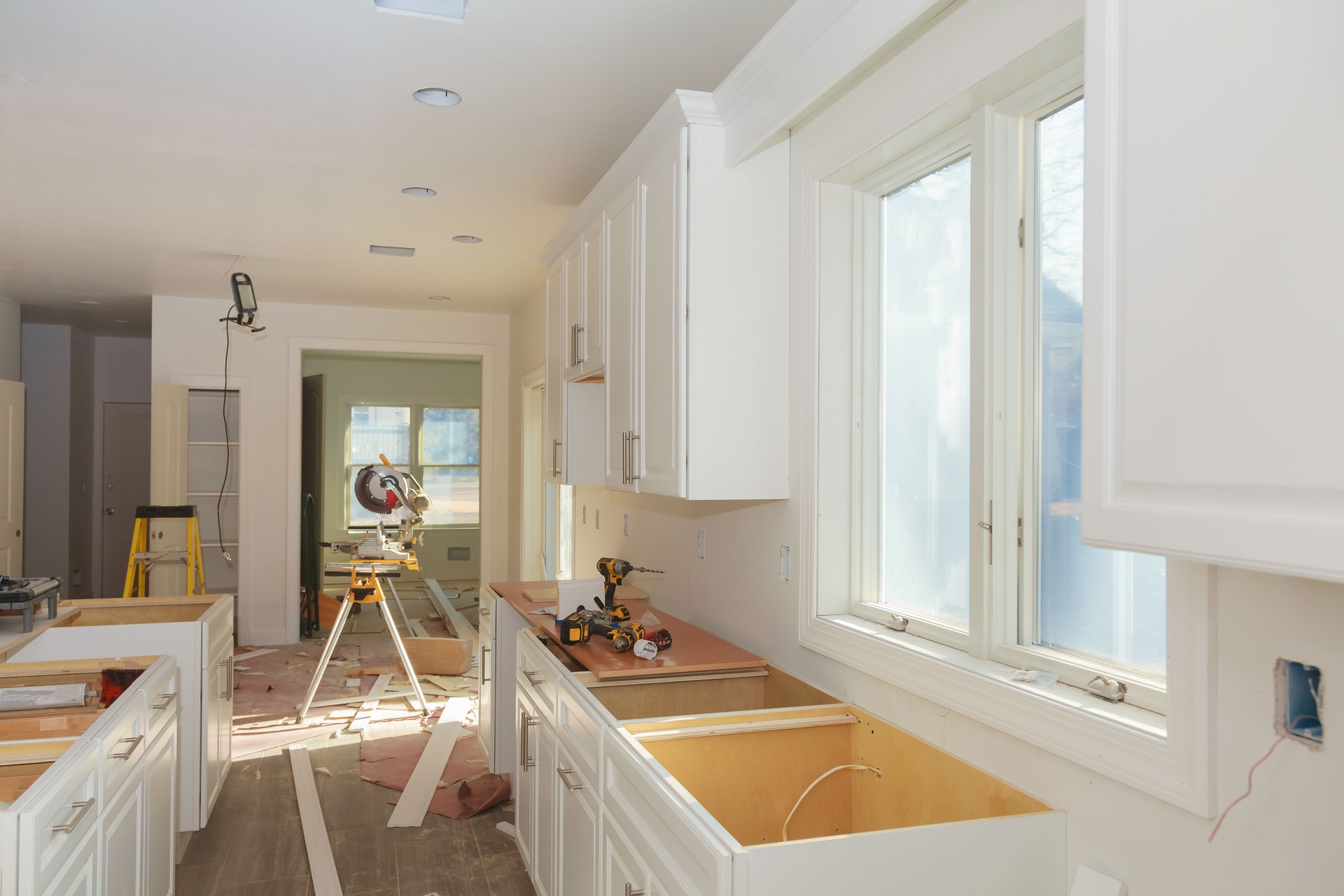 Custom kitchen cabinets of installation base of kitchen cabinets in Wisconsin with Geo Carpentry LLC