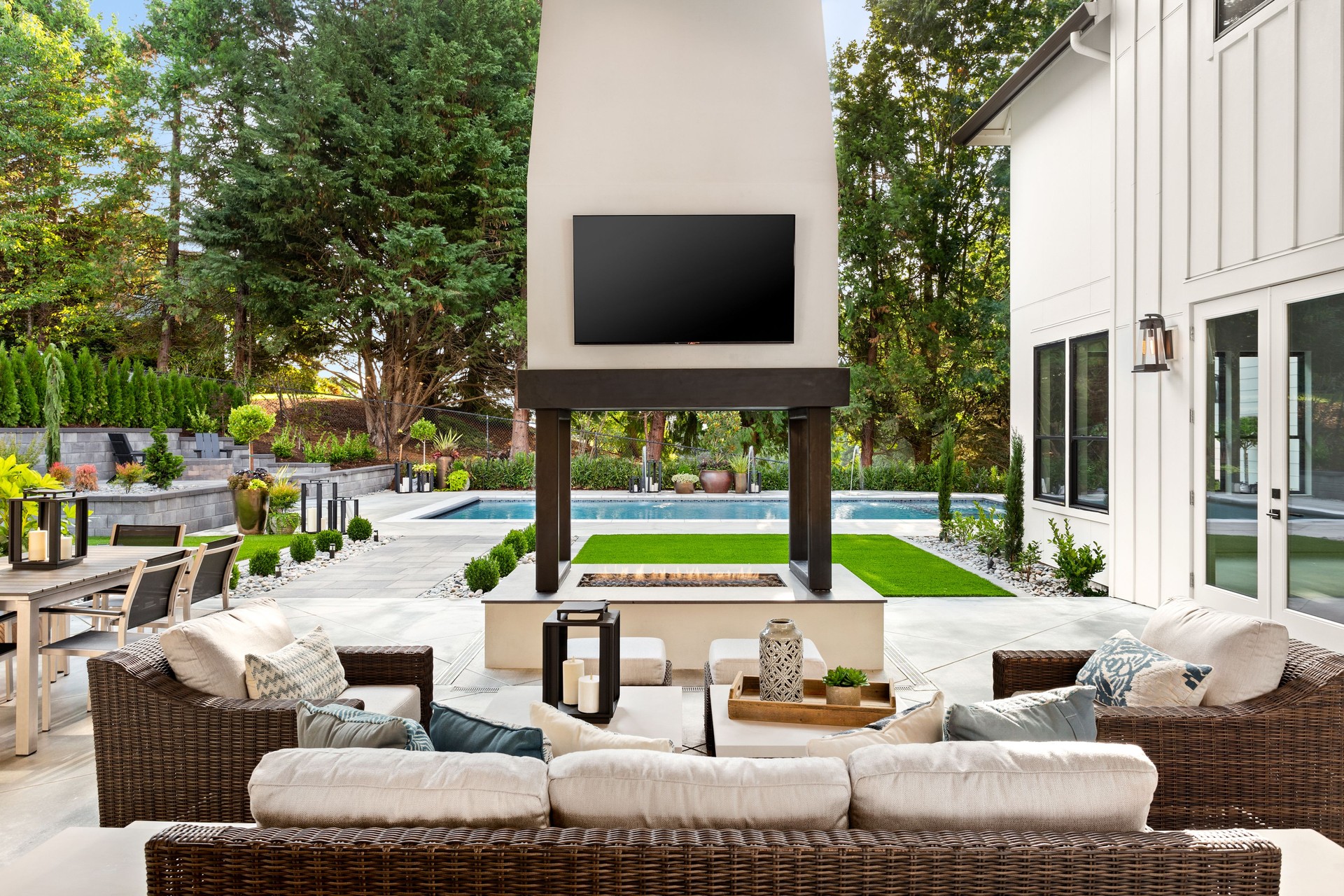 Outdoor Covered Patio in Wisconsin with Geo Carpentry LLC